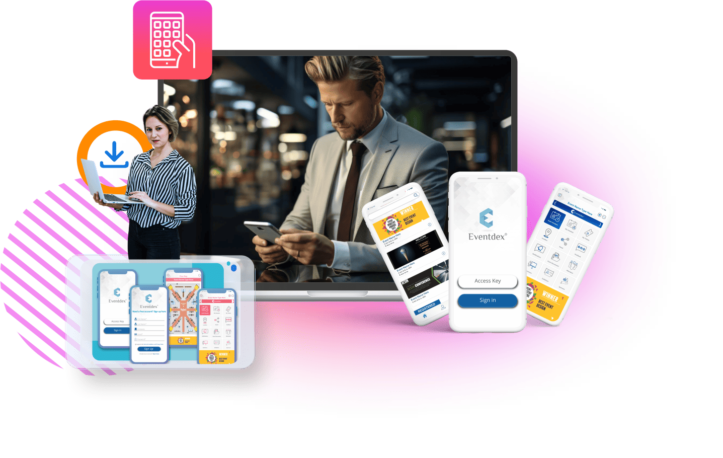 iOS & Android mobile event app interface